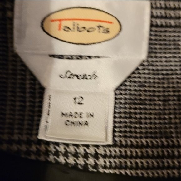 Talbots Houndstooth Classic Black White Lined Pencil Skirt Size 12 - Picture 4 of 6